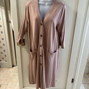 J.Jill mocha button down duster